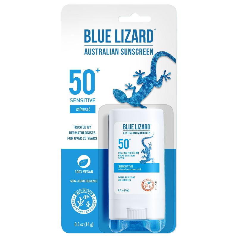 Blue Lizard Sensitive Mineral Sunscreen Stick - SPF 50+ - 0.5 oz, 1 of 9