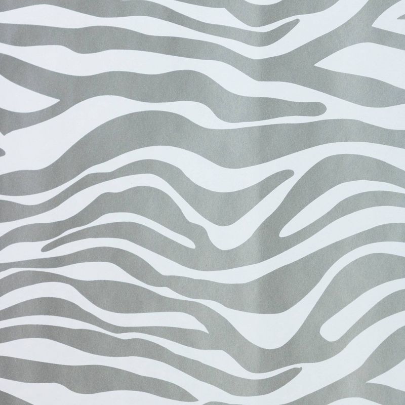 25 sqft JAM Paper &#38; Envelope Zebra Print Gift Roll Wrap Silver, 5 of 6