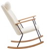 CAVINAS Adjustable Headrest Glider Rocking Chair,High Back Bonded Leather Nursery Chair,Modern Rocker for Living Room,Bedroom - 2 of 4