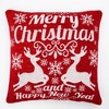 Whisen Embroidered Christmas Throw Pillow, 14x20" Velvet Lumbar Cushion with Green Holiday Accents - 2 of 4