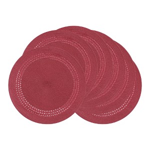 REGALWOVEN Farmhouse Round Placemats Set of 6 Woven Placemats for Dining Table Decor - 1 of 4