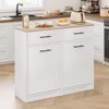 Fluted Double Trash Cabinet Tilt Out, Hidden Trash Can Cabinet with 20 Gallon Storage for Kitchen Dining Room - 2 of 4