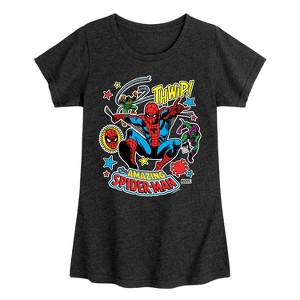 Girls' - Marvel - Stickers Style Fitted Short Sleeve Graphic T-Shirt - 1 of 4