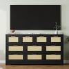 10 Drawer Dresser for Bedroom, 59'' Farmhouse Rattan Dressers & Chests of Drawers, Wooden Storage Organizer with Anti-Tipping Device - 3 of 4
