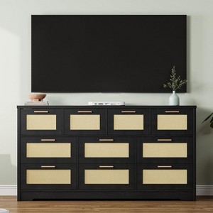 10-Drawer Dresser with Waterproof Top, Anti-Tip Kit, Modern Wood Grain, MDF Frame, for Bedroom, Living Room, Entryway - 1 of 4