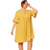 Agnes Orinda Women's Plus Size Ruffle Short Sleeve  Lace Insert Tassel Bohemian Midi Dresses - 3 of 4