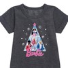 Girls' - Barbie - Holidays & Christmas Graphic Short Sleeve Fleece Dress - 2 of 3