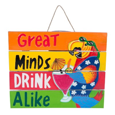 Beachcombers Great Minds Slat Sign 12.5 x 1.25 x 15.75 Inches.