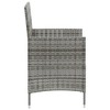 vidaXL Patio Chairs with Cushions 2 pcs Poly Rattan Gray - 4 of 4