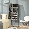 ALEXOUN Free Standing Full Length Floor Mirror with Jewelry Cabinet, Lockable Jewelry Organizer,and 3 Adjustable Angles, Grey - 2 of 4