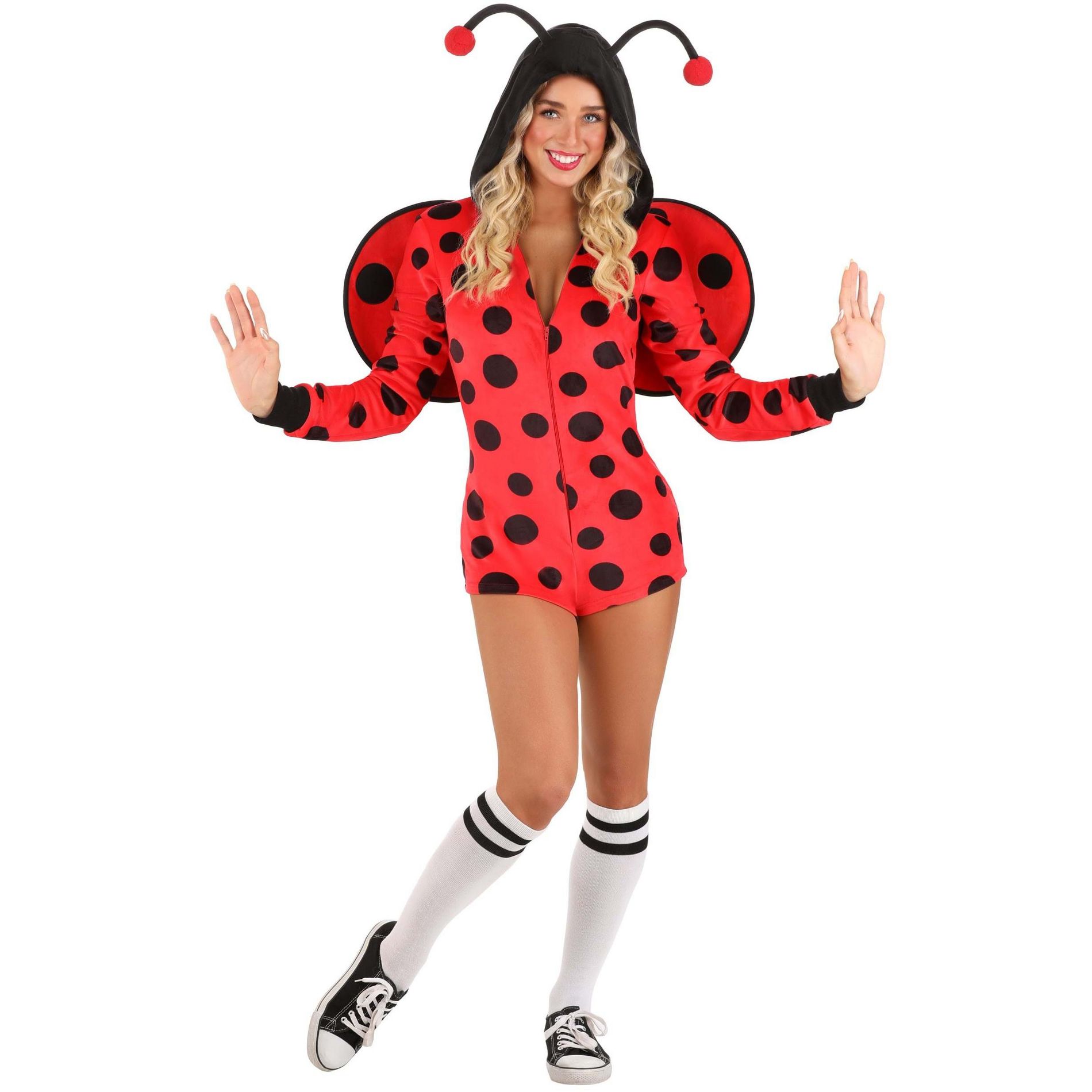 HalloweenCostumes.com Ladybug Costume Romper for Women | Adult Bug Costumes