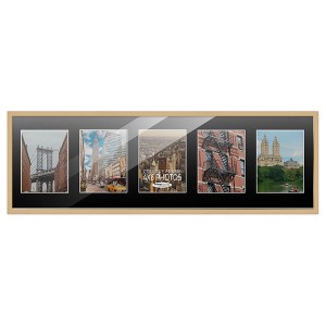 PosterPalooza | Natural Finish Collage Frame - Black Mat, 20 Frame Sizes to Choose From, UV Acrylic - 1 of 4