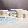 Sumerain Waterfall Widespread LED Bathroom Sink Faucet with 2 Knob Handle, Brushed Nickel - 2 of 4