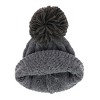 David & Young Women's Chevron Knit Winter Beanie with Matching Yarn Pom - 2 of 4