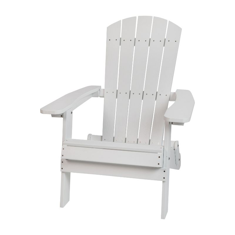 Merrick Lane Set of 4 Poly Resin Folding Adirondack Lounge Chair - All-Weather Indoor/Outdoor Patio Chair, 6 of 20