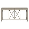 60"Acacia Veneer Console Table with 4 Spacious Drawers Modern Crisscross Design Entryway Table with Open Bottom Storage Farmhouse Sofa Table - 2 of 3
