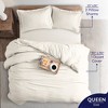American Soft Linen Luxury Ultra Soft 100% Cotton Sateen Weave Solid Duvet Cover Set - Includes 1 Duvet Cover & 2 Pillow Sham Set - 3 of 4