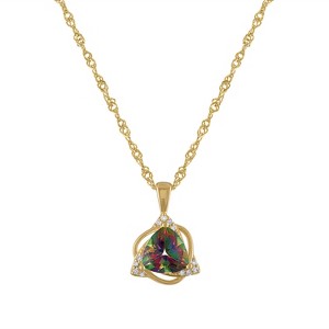 Designs By Gioelli 14K Gold Over Sterling Silver Mystic Topaz And Diamond Pendant - 1 of 2