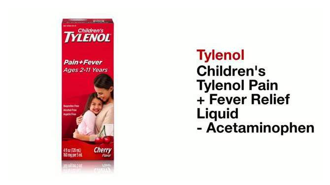 Children&#39;s Tylenol Pain + Fever Relief Liquid - Acetaminophen - Bubble Gum - 4 fl oz, 2 of 10, play video