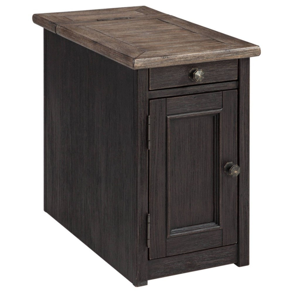 Photos - Coffee Table Ashley Tyler Creek Chairside End Table with USB Ports and Outlets Grayish Brown/B 