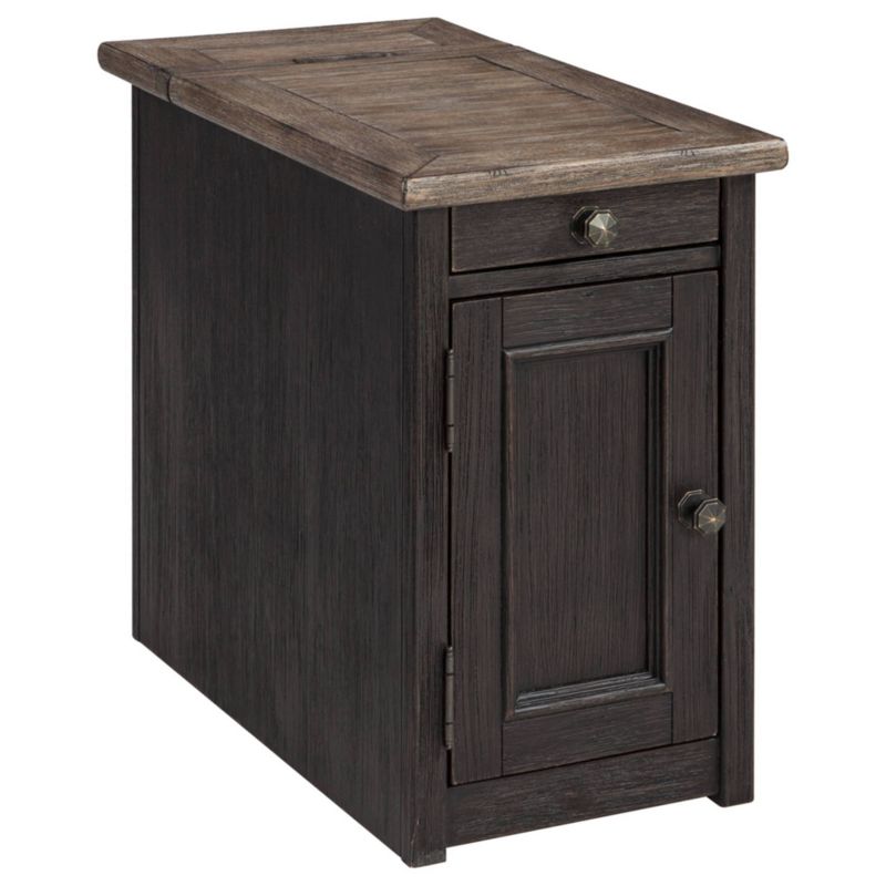 Tyler Creek Chairside End Table with USB Ports and Outlets Grayish Brown/Black - Signature Design by Ashley, 1 of 14