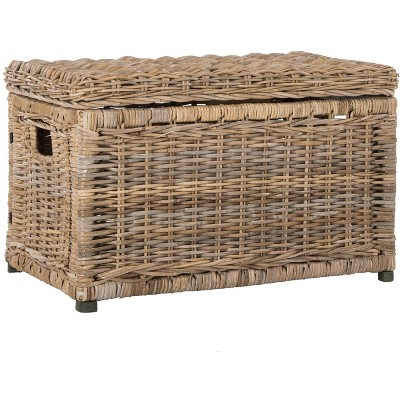 Elijah Natural Wicker Storage Trunk with Removable Lid