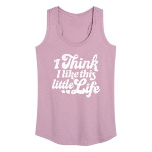 Women's - Instant Message - I Think I Like This Little Life Graphic Racerback Tank - 1 of 4