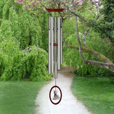 Woodstock Wind Chimes Signature Collection  Wind Fantasy Chime  24'' Silver Wind Chime