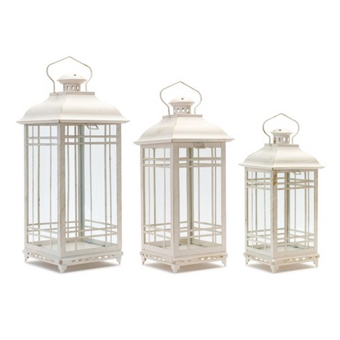 Melrose Ivory Traditional Metal Lantern (Set of 3) - image 1 of 4