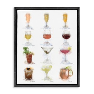 Stupell Industries Soft Artisanal Cocktails Menu Black Framed Floater Canvas Wall Art - 1 of 4