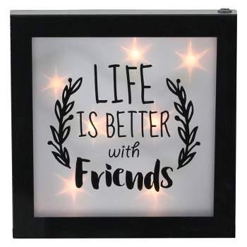 Northlight 9" B/O LED Lighted "Life is Better With Friends" Framed Wall Decor