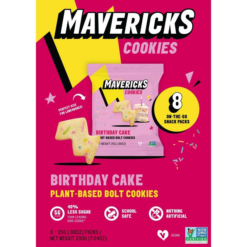 Mavericks Healthy Kid Snacks Vegan Birthday Cake Cookies &#8211; 7oz/8ct, 1 of 10