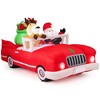 Costway 7.7 FT Long Christmas Inflatable Santa Claus and Reindeer Riding Red Car - 2 of 4