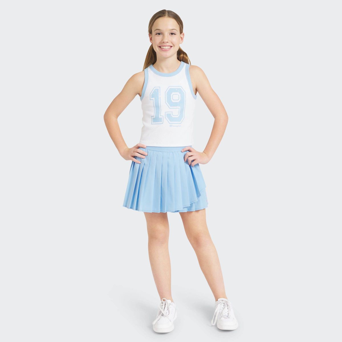 Champion Girls' Graphic High Neck Ribbed Tank Top - thumbnail 2