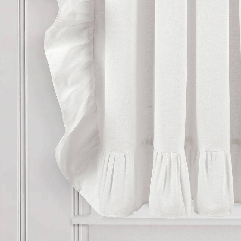 2pk 36&#34;x39&#34; Linen Ruffle Curtain Tiers White - Lush D&#233;cor, 5 of 7