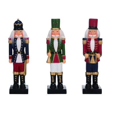 Transpac Resin 13 in. Multicolor Christmas Traditional Nutcracker Set of 3