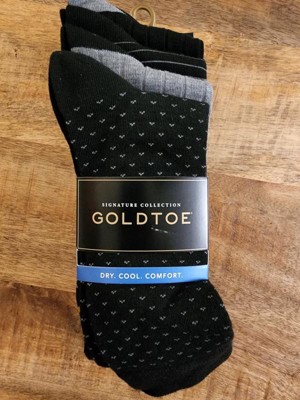 Signature Gold By Goldtoe Men's Classic Crew Socks 5pk - Black 6-12.5 ...