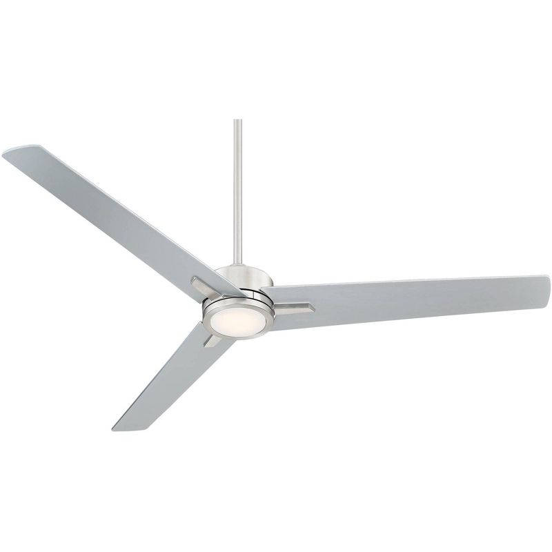 60" Casa Vieja Monte Largo Modern 3 Blade Indoor Ceiling Fan with Dimmable LED Light Remote Control Brushed Nickel Silver for Living Room Kitchen Home, 5 of 9