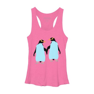 Adult Design By Humans Pride Penguins Holding Hands By mailboxdisco Racerback Tank Top