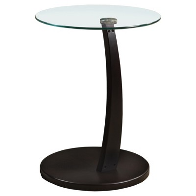 Accent Table - Cappuccino Bentwood with Tempered Glass - EveryRoom