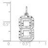 Black Bow Jewelry 14k White Gold, Varsity Collection, Large D/C Pendant, Number 8 - 4 of 4