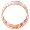 Pompeii3 14k Rose Gold 8MM Two Tone Flat Brushed Comfort Fit Mens Wedding Band - 2 of 4