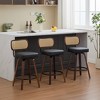 Sapphtopaz Modern Swivel Bar Stools Set of 2 PU Leather High Chair with Back and Bentwood Legs Bar Chair for Kitchen Island, Dining Room - 3 of 4