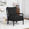 SEYNAR Mid Century Boucle Uplostered Wood Accent Armchair with Cushion Set of 2 - 3 of 4