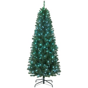 TopComfy Christmas Tree Stands Artificial Christmas Tree with Realistic Branches Christmas Interior Decor for Living Room, Green, 33.07"*9.06"*9.45" - 1 of 4