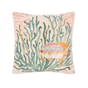 C&F Home 18" x 18" Oceanaire Coral Pillow - 1 of 3