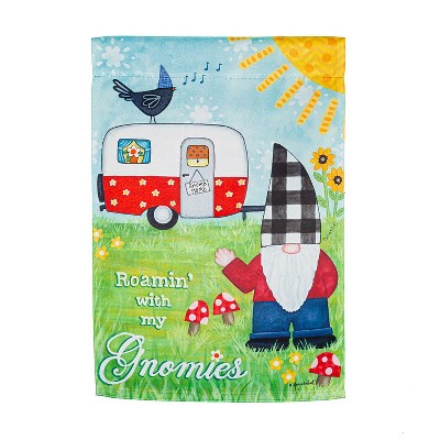 Camping Gnome Garden Suede Flag