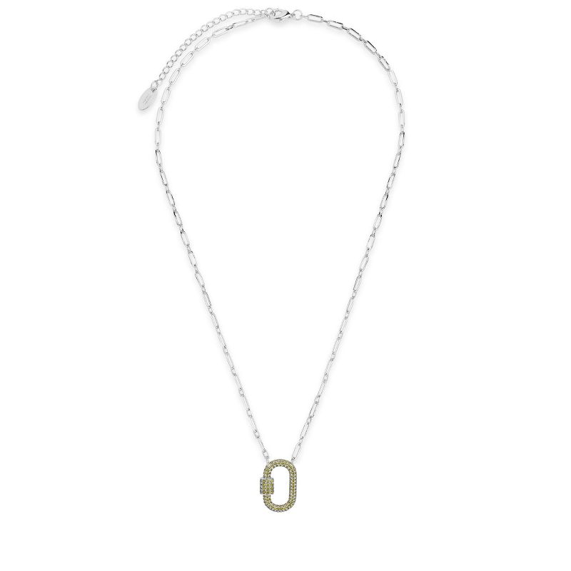 SHINE by Sterling Forever Pave CZ Carabiner Lock Necklace, 2 of 4