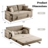 70.9"W Folding Sofa Bed with USB Charging, Chenille Convertible Sleeper Sofa with Side Storage Pockets - ModernLuxe - 4 of 4