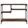 vidaXL Console Table with Shelves Smoked Oak 39.4 in.x13.8 in.x29.5 in. - 4 of 4